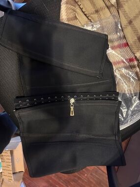 Black Waist Trainer Corset with Front Zipper